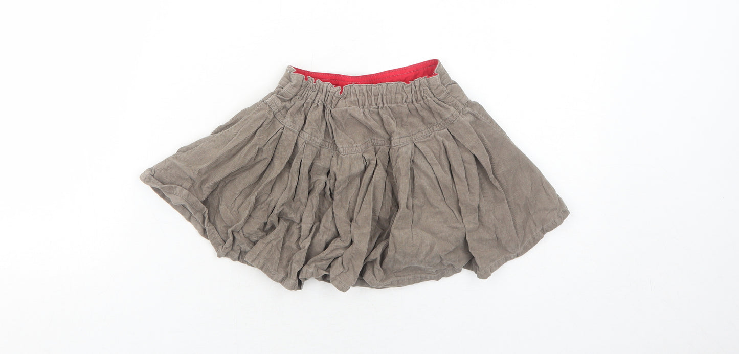 NEXT Girls Brown Cotton Skater Skirt Size 2-3 Years Regular Pull On