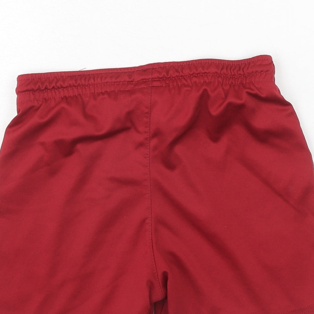 FCB Boys Red Polyester Sweat Shorts Size 8 Years Regular Drawstring - Barcelona