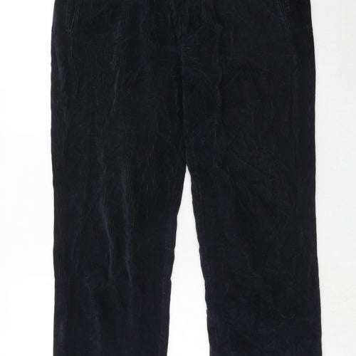 Wolsey Mens Blue Cotton Trousers Size 36 in L32 in Regular Button