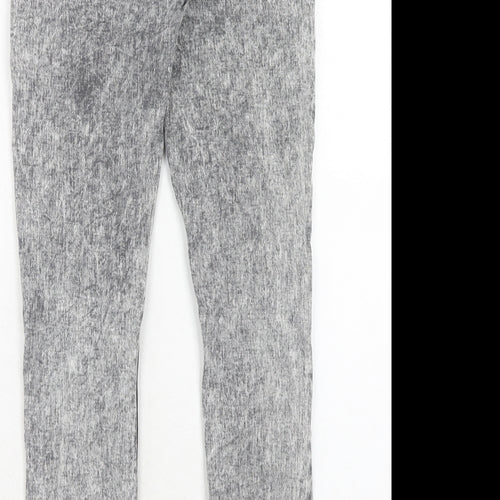 H&M Girls Grey Cotton Skinny Jeans Size 11-12 Years Regular Zip - Distressed