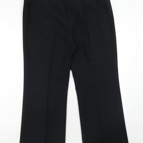 BHS Womens Black Polyester Trousers Size 18 Regular Zip