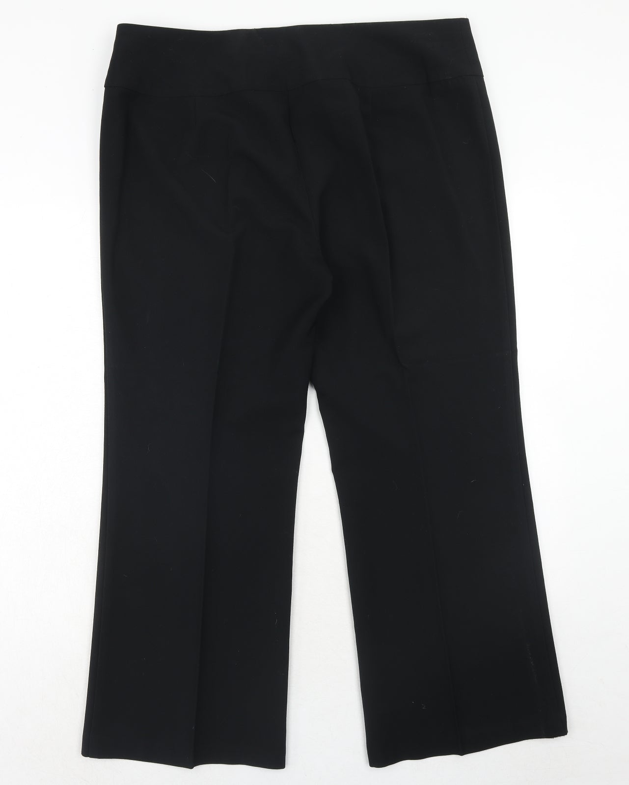 BHS Womens Black Polyester Trousers Size 18 Regular Zip