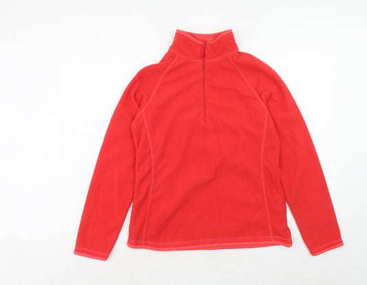 Mountain Warehouse Womens Red Polyester Pullover Sweatshirt Size 10 Zip