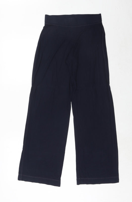Marks and Spencer Womens Blue Viscose Trousers Size 8 Regular
