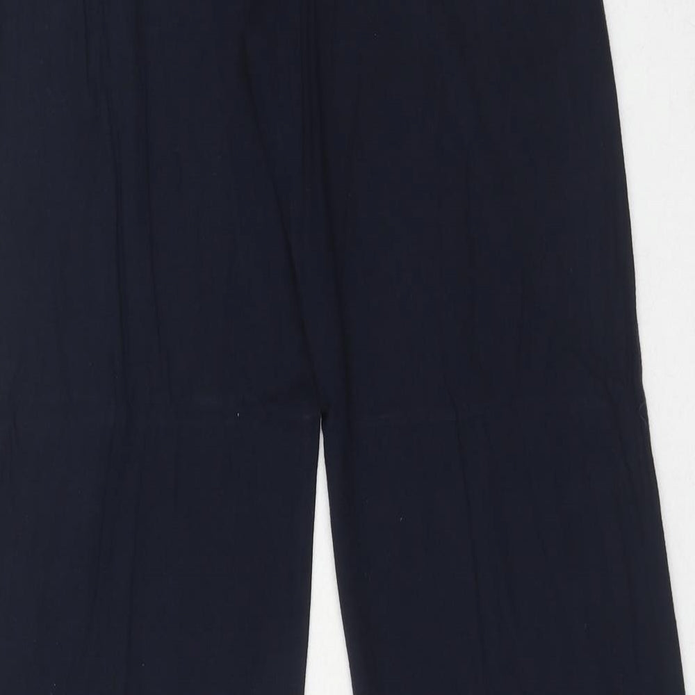 Marks and Spencer Womens Blue Viscose Trousers Size 8 Regular