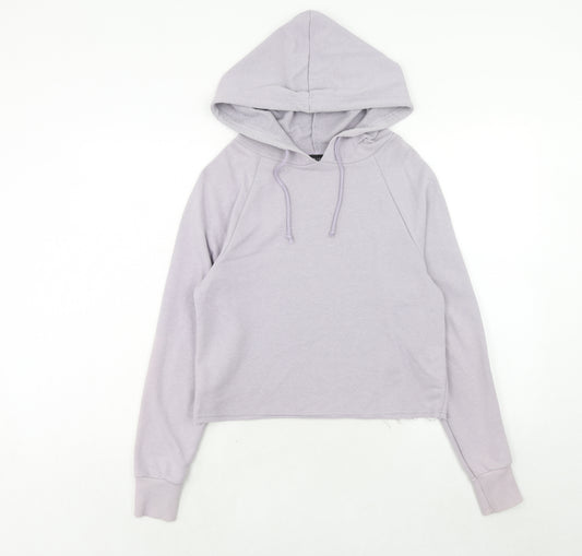 New Look Womens Purple Cotton Pullover Hoodie Size 8 Pullover