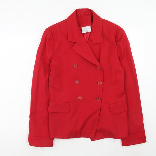 Anthea Torner Collection Womens Red Polyester Jacket Blazer Size 14