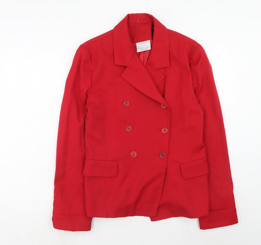 Anthea Torner Collection Womens Red Polyester Jacket Blazer Size 14