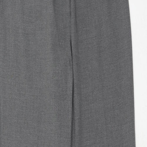 For Women Womens Grey Polyester Trousers Size 10 Regular Zip