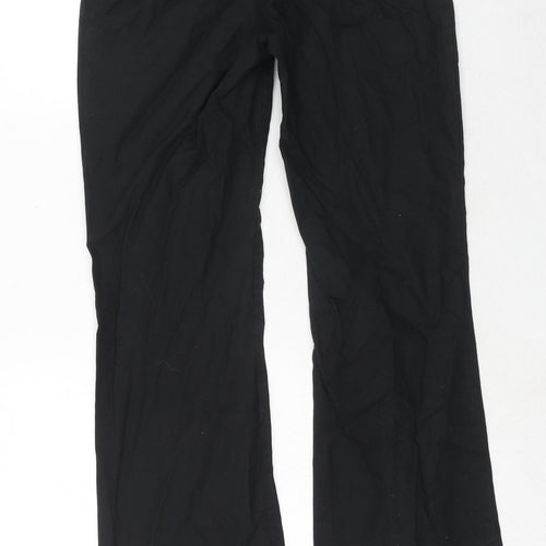 Gap Womens Black Cotton Trousers Size 12 Regular Hook & Eye