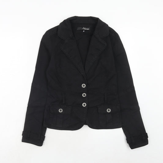 Jane Norman Womens Black Jacket Blazer Size 12 Button