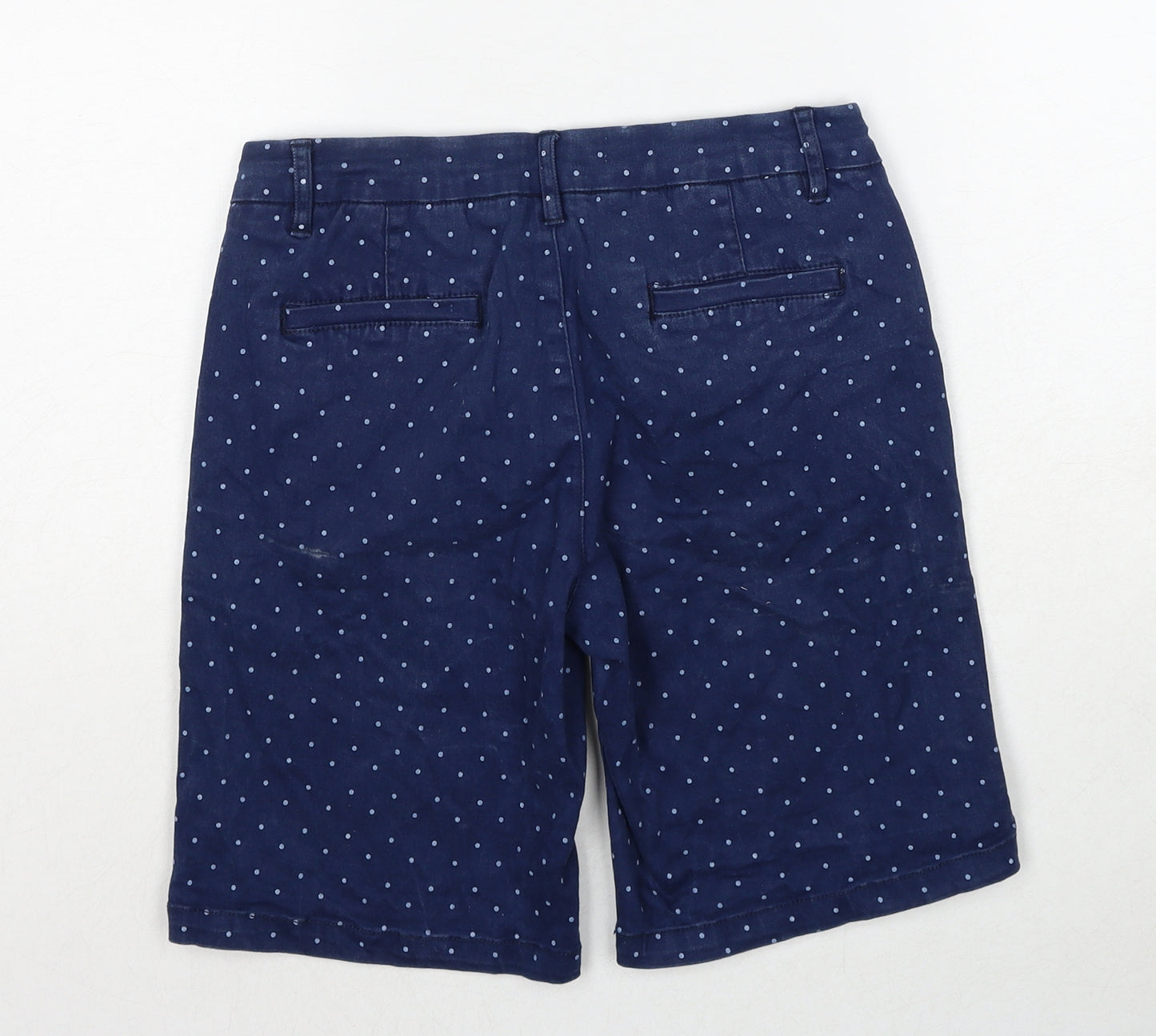 Industrie Khakis Womens Blue Polka Dot Cotton Chino Shorts Size 6 Regular Zip