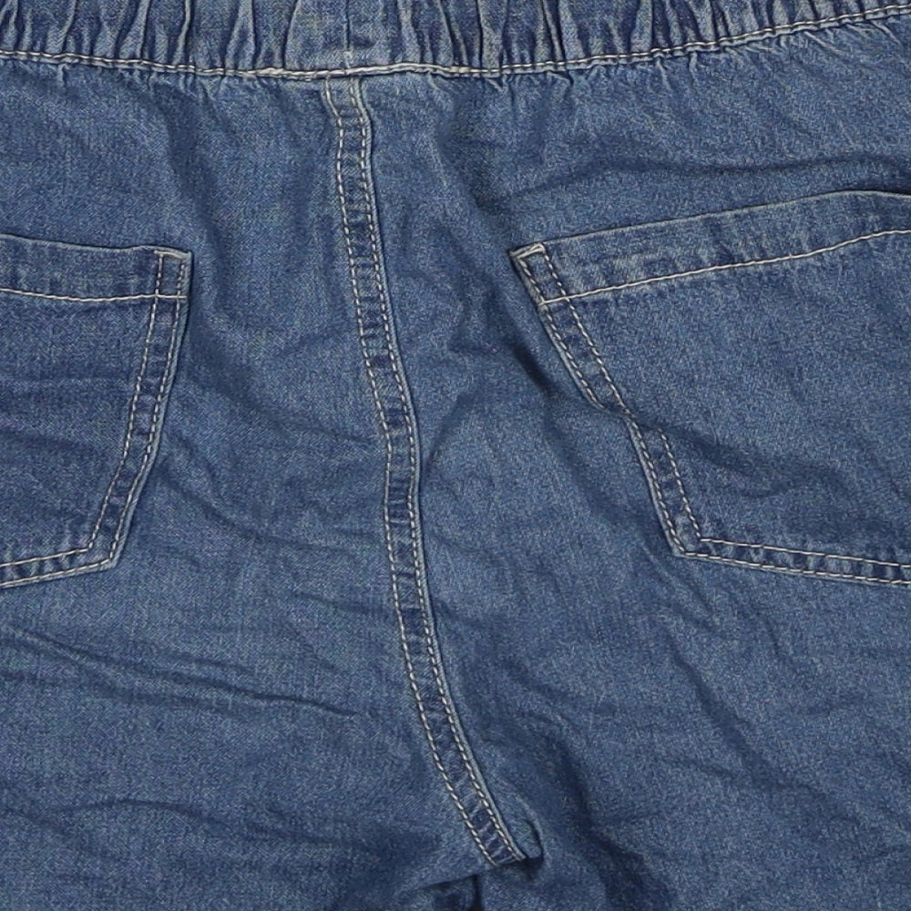 Ellenor Womens Blue Cotton Basic Shorts Size S Regular Drawstring