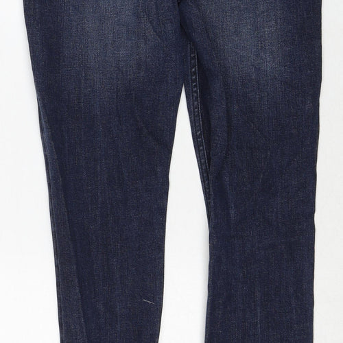 Topman Mens Blue Cotton Skinny Jeans Size 30 in Slim Zip