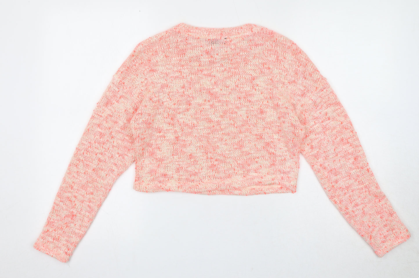 New Look Girls Pink Boat Neck Acrylic Pullover Jumper Size 12-13 Years Pullover