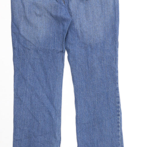 Gloria Vanderbilt Womens Blue Cotton Straight Jeans Size 6 Regular Zip