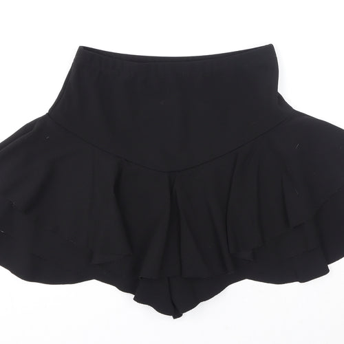 Misspap Womens Black Polyester Basic Shorts Size 10 Regular Pull On