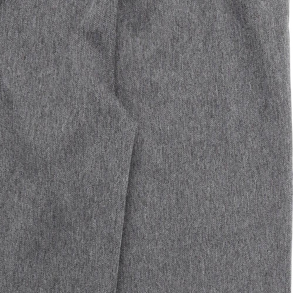 Marks and Spencer Womens Grey Polyester Trousers Size 14 Regular