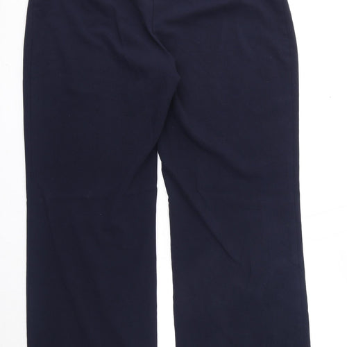 Marks and Spencer Womens Blue Polyester Trousers Size 16 Regular Zip