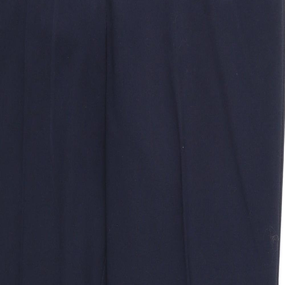 M&Co Womens Blue Polyester Trousers Size 10 Regular Zip
