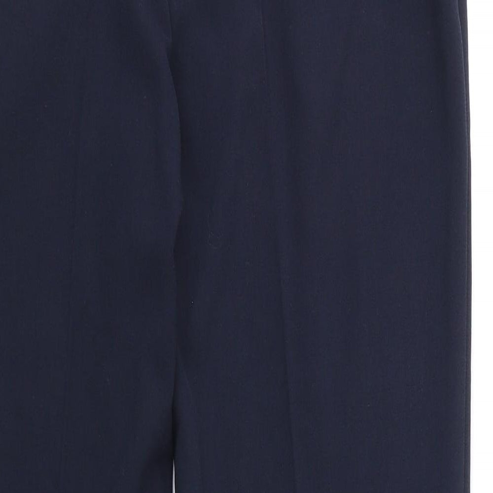 M&Co Womens Blue Polyester Trousers Size 10 Regular Zip