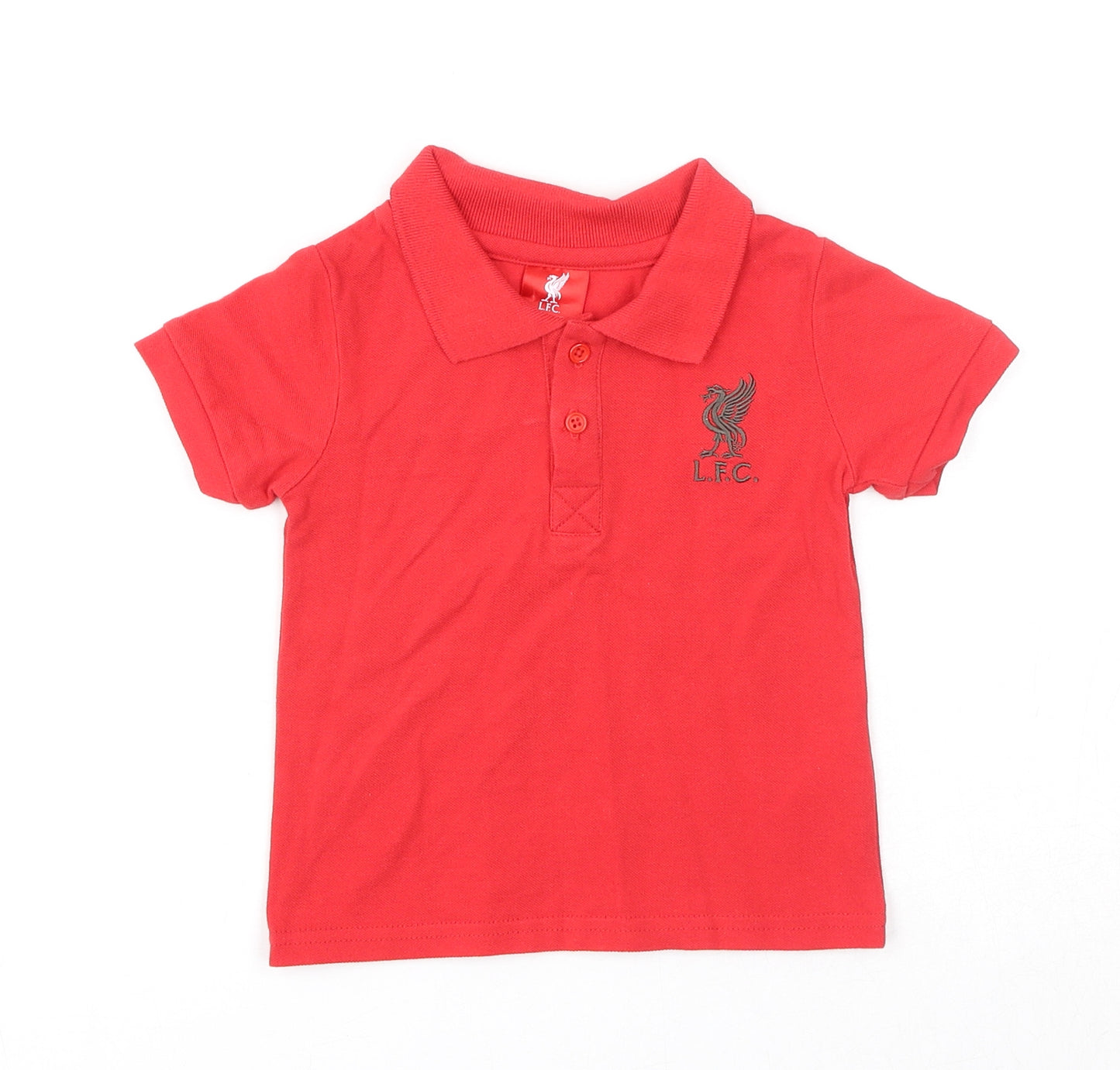 Liverpool FC Boys Red Cotton Pullover Polo Size 12-18 Months Collared Button - L.F.C.