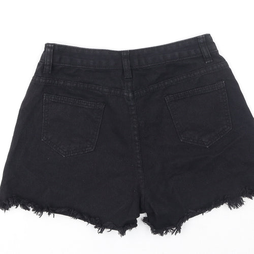 Jeans Womens Black Cotton Basic Shorts Size M Regular Zip