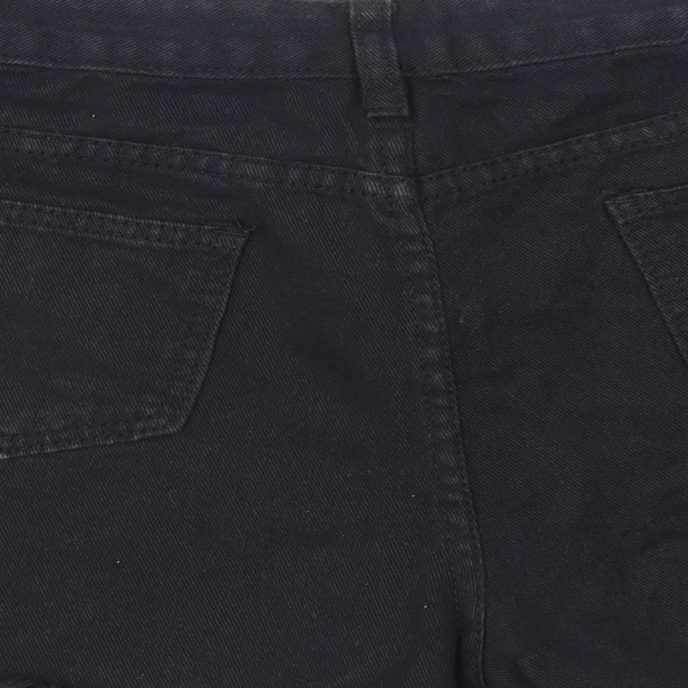 Jeans Womens Black Cotton Basic Shorts Size M Regular Zip