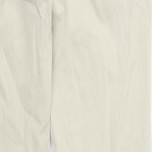Topman Mens Beige Cotton Trousers Size 28 in L30 in Regular Zip