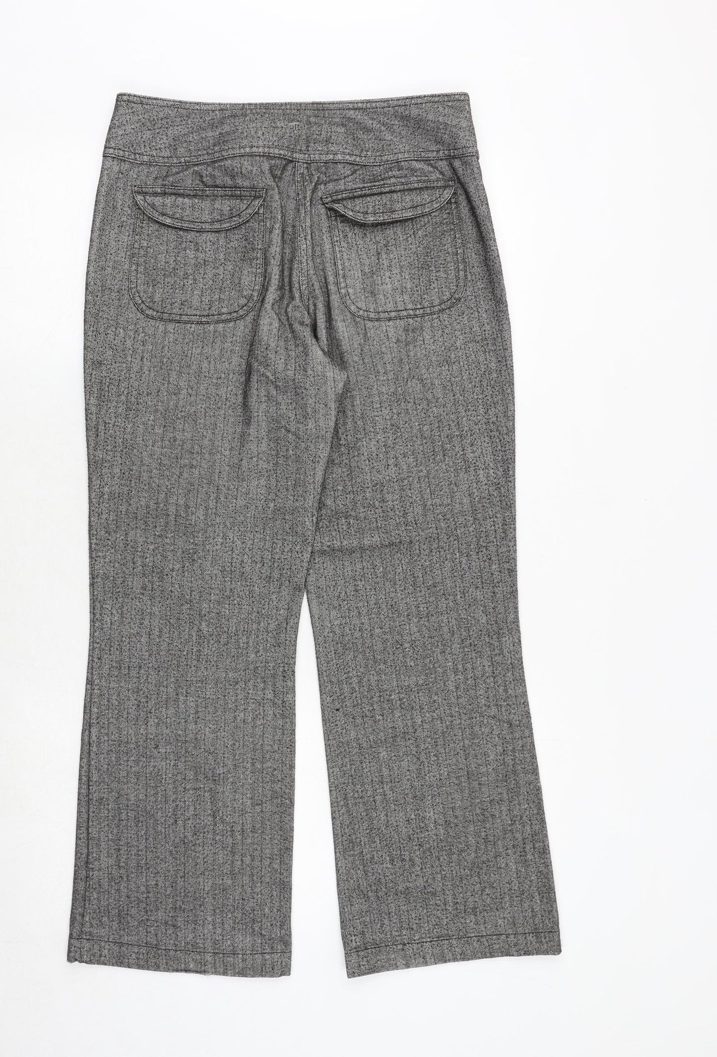 Marks and Spencer Womens Grey Polyester Trousers Size 10 Regular Zip
