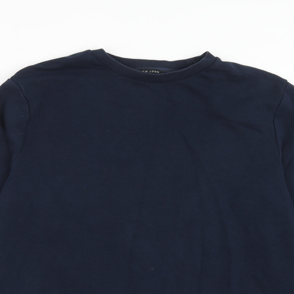 New Look Mens Blue Cotton Pullover Sweatshirt Size S