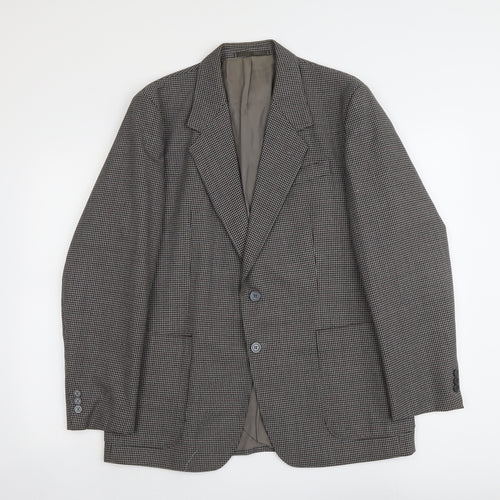 C&A Mens Grey Houndstooth Polyester Jacket Suit Jacket Size M Regular