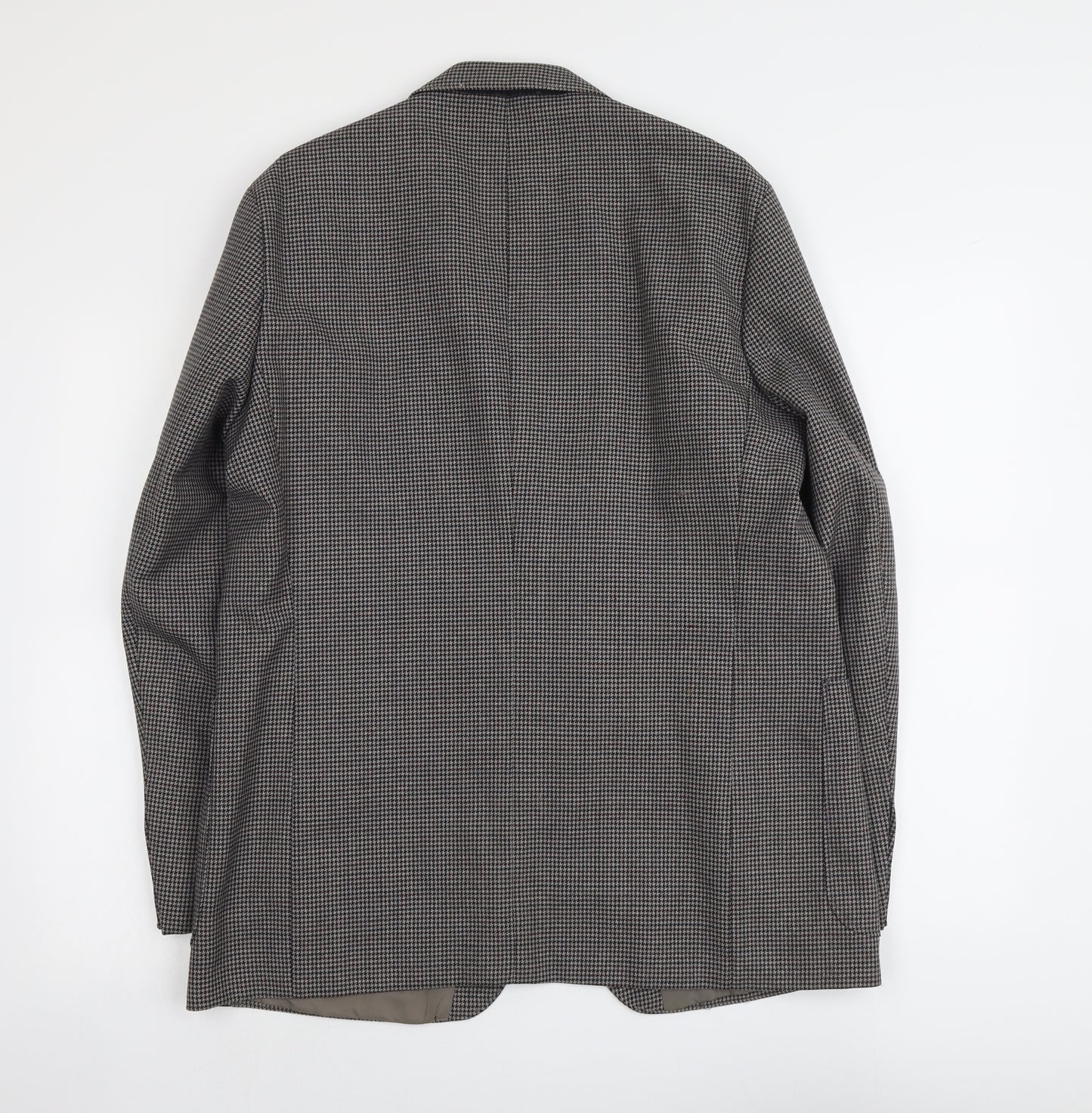 C&A Mens Grey Houndstooth Polyester Jacket Suit Jacket Size M Regular