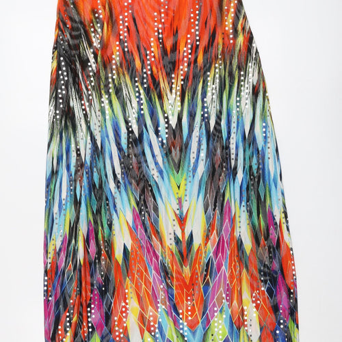 Kaleidoscope Womens Multicoloured Geometric Polyester Maxi Size 12 Off the Shoulder Pullover