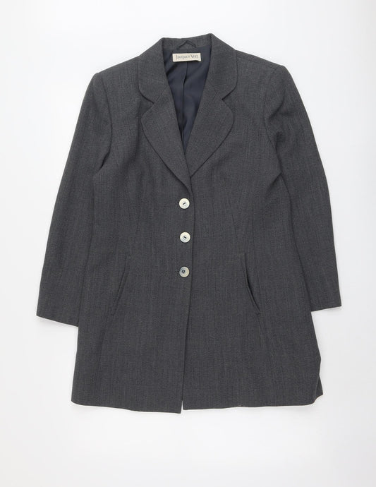 Jacques Vert Womens Grey Jacket Blazer Size 12 Button