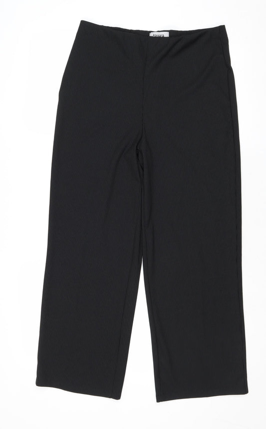 Alexara Womens Black Polyester Trousers Size M Regular