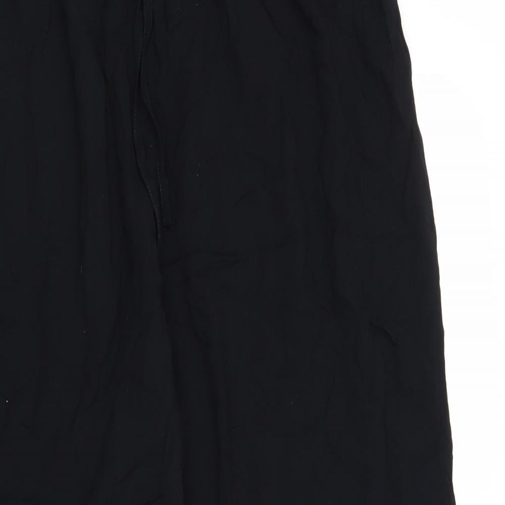BHS Womens Black Viscose Trousers Size 14 Regular Drawstring