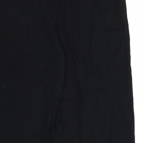 BHS Womens Black Viscose Trousers Size 14 Regular Drawstring