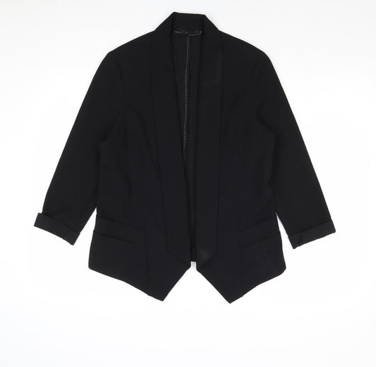 Crafted Womens Black Jacket Blazer Size 10
