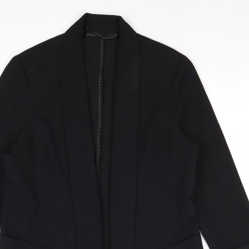 Crafted Womens Black Jacket Blazer Size 10