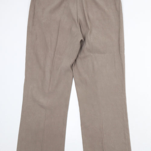 Hapit Womens Brown Polyester Trousers Size 14 Regular Zip