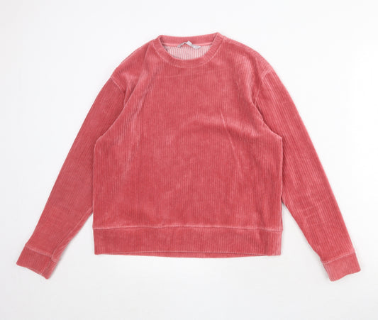 Red Herring Womens Pink Cotton Pullover Sweatshirt Size 10 Pullover