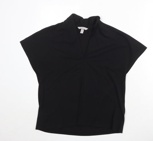 H&M Womens Black Polyester Basic Blouse Size M Round Neck