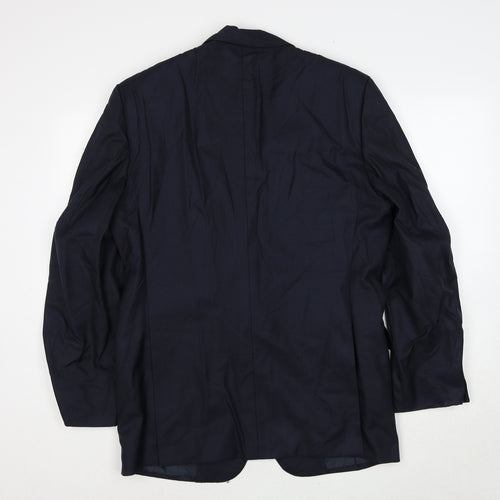 Chester Barrie Mens Blue Wool Jacket Suit Jacket Size 40 Regular