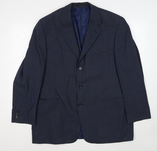 Anagram Mens Blue Wool Jacket Suit Jacket Size S Regular