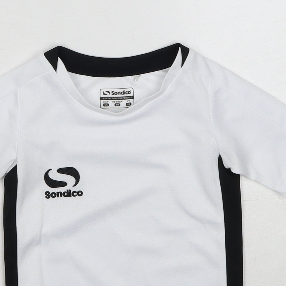 Sondico Boys White Polyester Pullover T-Shirt Size 2-3 Years Round Neck Pullover