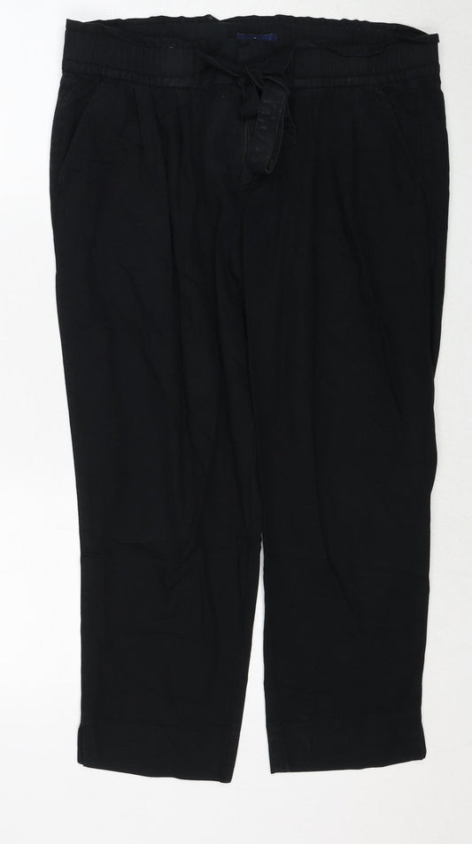 Gap Womens Black Cotton Trousers Size 10 Regular Zip