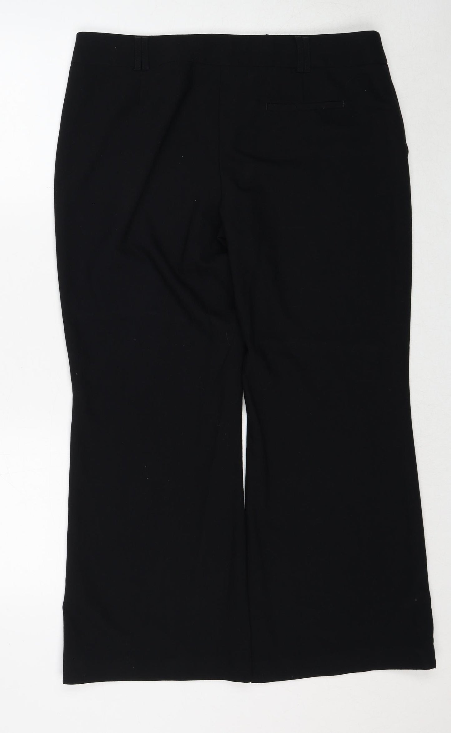 Marks and Spencer Womens Black Polyester Trousers Size 16 Regular Zip