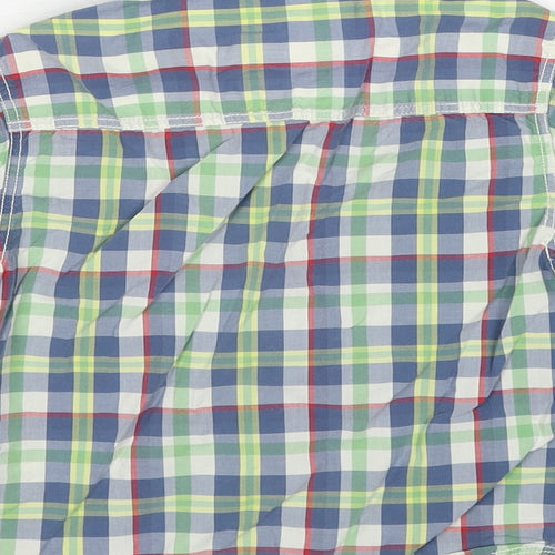 Fat Face Boys Green Plaid Cotton Basic Button-Up Size 4-5 Years Collared Button