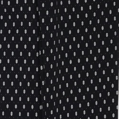 H&M Womens Black Geometric Polyester Trousers Size 10 Regular Zip